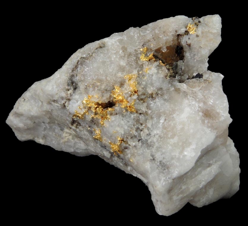 Gold in Quartz from Lecanvey Prospect, B Vein, Croagh Patrick, County Mayo, Ireland