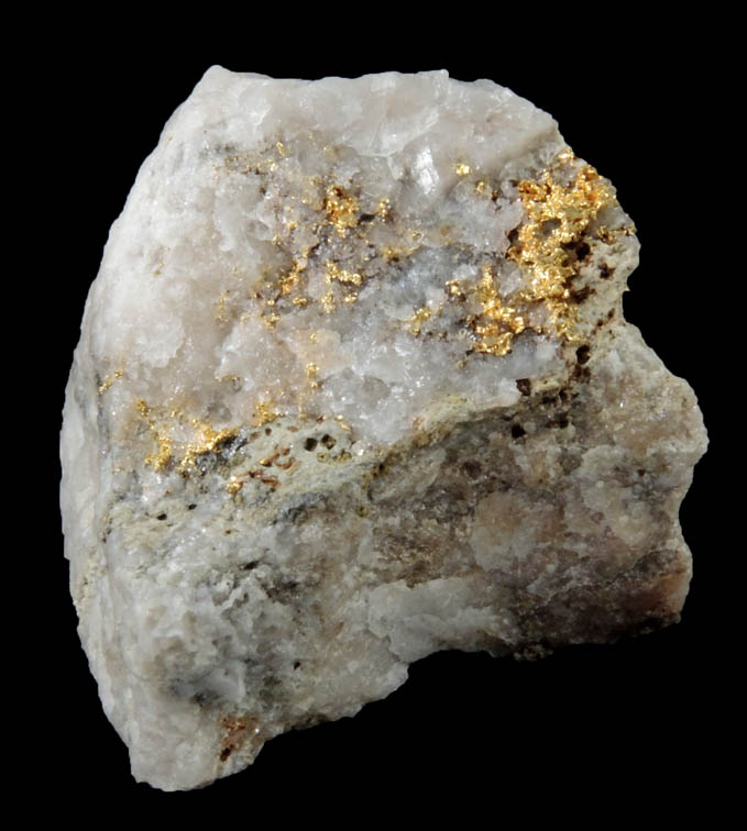 Gold in Quartz from Lecanvey Prospect, B Vein, Croagh Patrick, County Mayo, Ireland