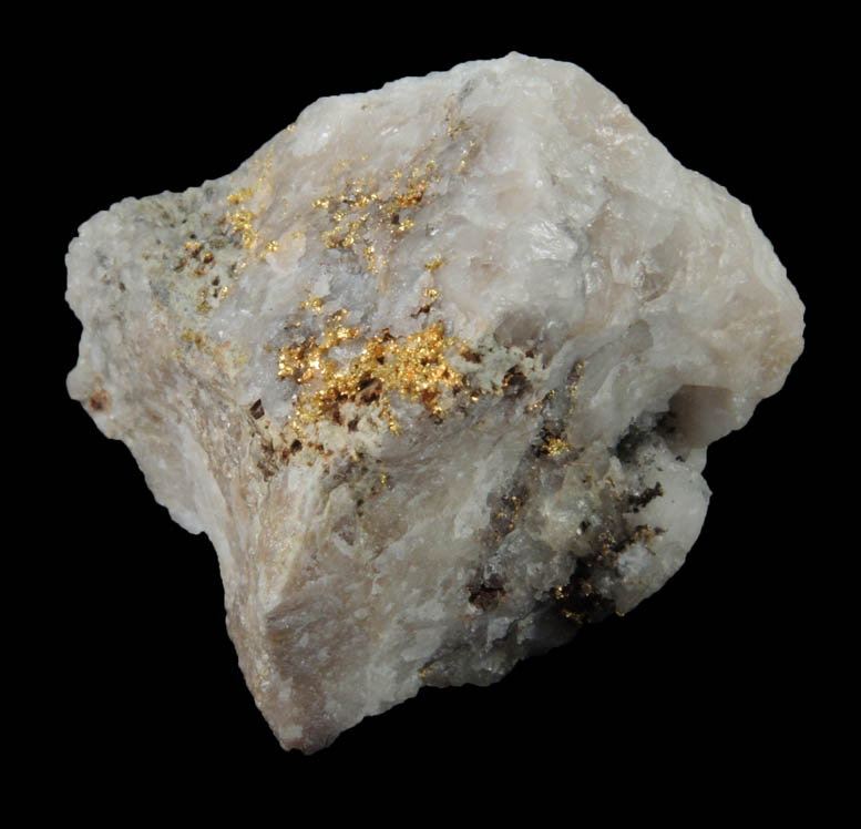 Gold in Quartz from Lecanvey Prospect, B Vein, Croagh Patrick, County Mayo, Ireland