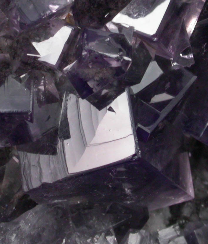 Fluorite (twinned crystals) on Quartz from Frasers Hush Mine, 360 Level, Rookhope, Weardale, County Durham, England