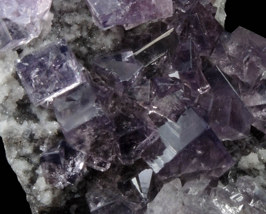 Fluorite (twinned crystals) on Quartz from Frasers Hush Mine, 360 Level, Rookhope, Weardale, County Durham, England