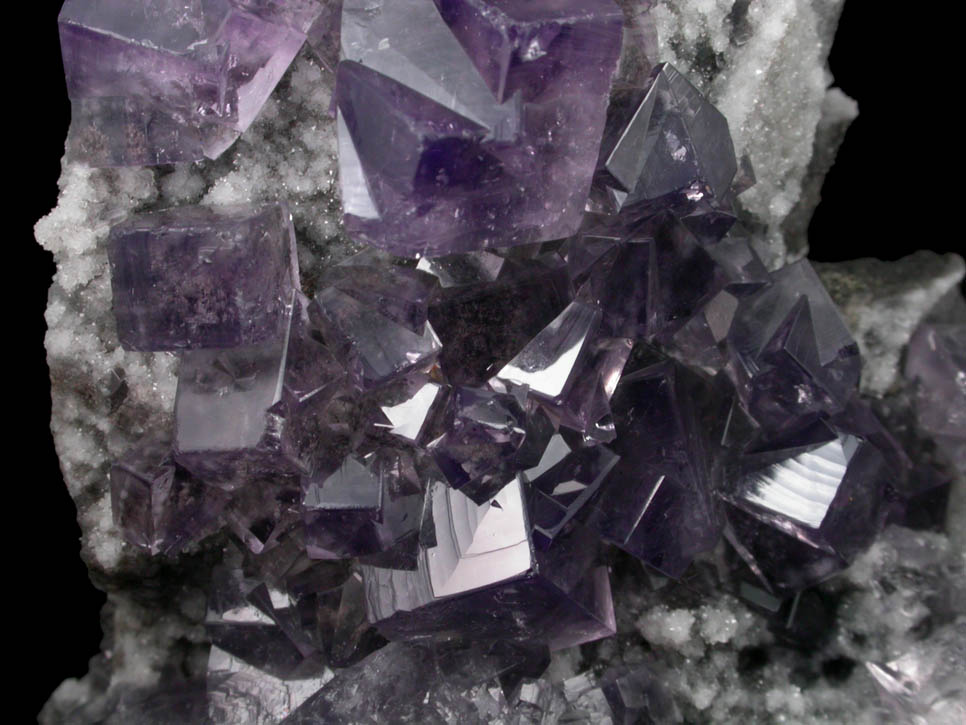 Fluorite (twinned crystals) on Quartz from Frasers Hush Mine, 360 Level, Rookhope, Weardale, County Durham, England
