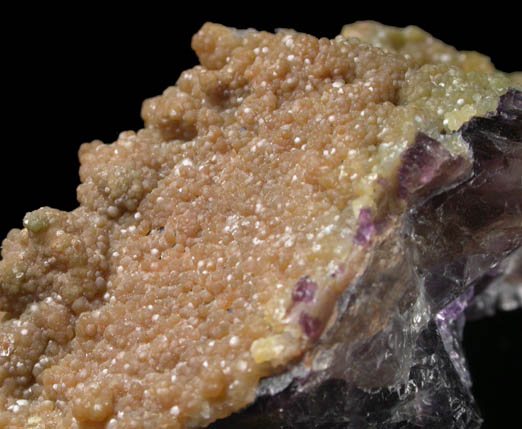 Smithsonite on Fluorite from Cave-In-Rock District, Hardin County, Illinois