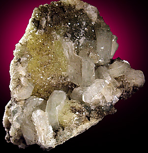 Apophyllite on Prehnite from Millington Quarry, Bernards Township, Somerset County, New Jersey