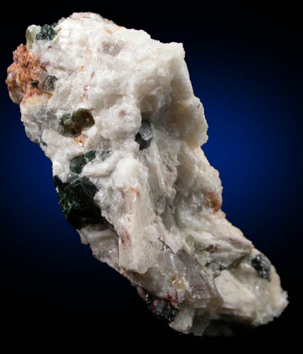 Gahnite with Muscovite and Fluorapatite in Albite from Hollister Quarry, South Glastonbury, Hartford County, Connecticut