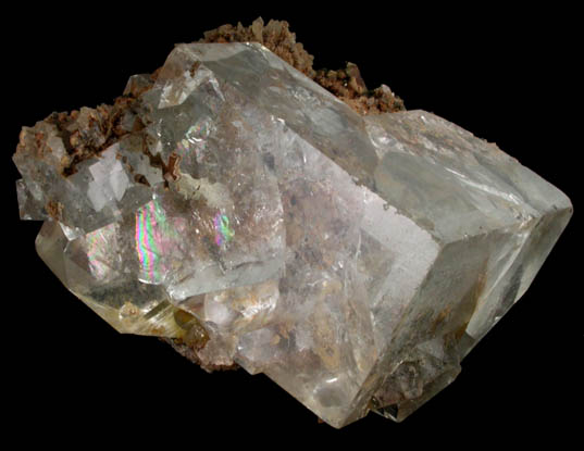 Fluorite on Quartz, Pyrrhotite, Pyrite from Dalnegorsk, Primorskiy Kray, Russia