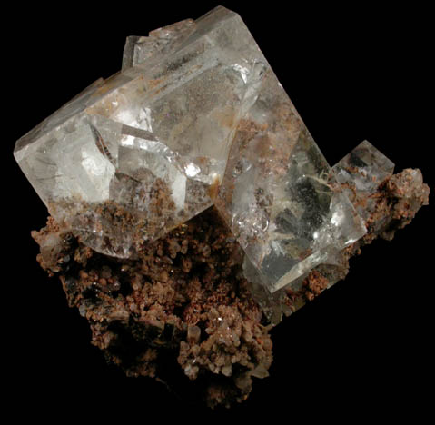 Fluorite on Quartz, Pyrrhotite, Pyrite from Dalnegorsk, Primorskiy Kray, Russia