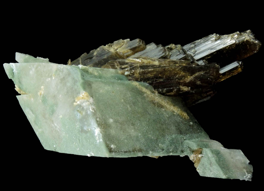 Epidote and Orthoclase var. Adularia with Actinolite inclusions from Alchuri, Shigar Valley, Gilgit-Baltistan, Pakistan