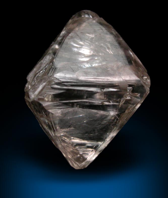 Diamond (2.86 carat champagne-brown flattened octahedral crystal) from Sakha (Yakutia) Republic, Siberia, Russia