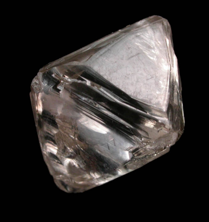 Diamond (2.86 carat champagne-brown flattened octahedral crystal) from Sakha (Yakutia) Republic, Siberia, Russia