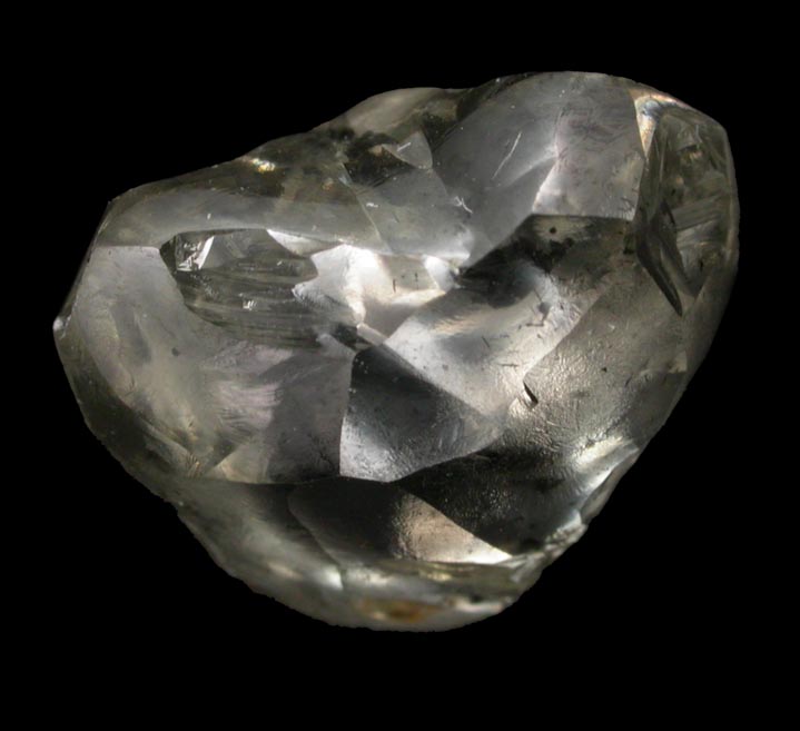 Diamond (6.45 carat gray irregular crystal) from Sakha (Yakutia) Republic, Siberia, Russia