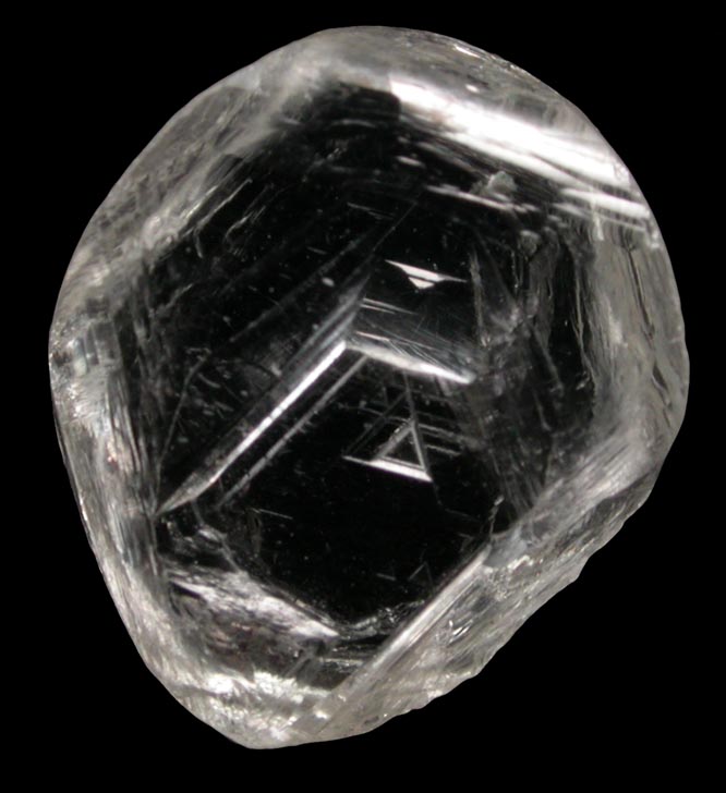 Diamond (1.84 carat very pale-yellow flattened crystal) from Sakha (Yakutia) Republic, Siberia, Russia