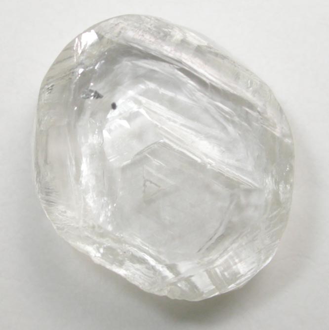 Diamond (1.84 carat very pale-yellow flattened crystal) from Sakha (Yakutia) Republic, Siberia, Russia