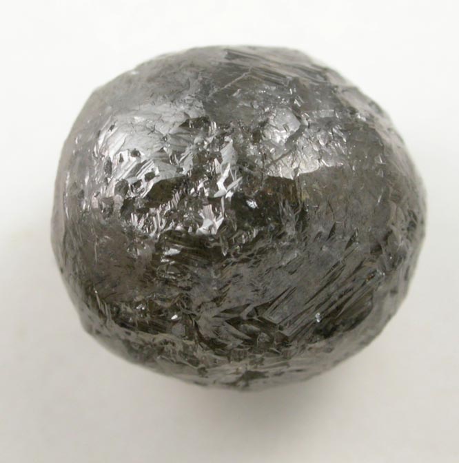 Diamond (7.25 carat dark-gray spherical crystal) from Northern Cape Province, South Africa