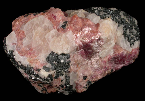 Rhodonite, Franklinite, Willemite, Calcite from Franklin District, Sussex County, New Jersey (Type Locality for Franklinite)