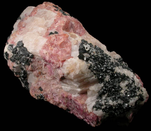 Rhodonite, Franklinite, Willemite, Calcite from Franklin District, Sussex County, New Jersey (Type Locality for Franklinite)