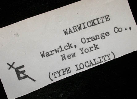 Warwickite with Chondrodite in Franklin Marble from Warwickite locality, Amity, Warwick Township, Orange County, New York (Type Locality for Warwickite)