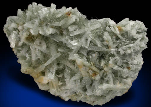 Prehnite with Tremolite-Actinolite var. Byssolite from Keystone Trap Rock Quarry, Cornog, Chester County, Pennsylvania