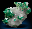 Dioptase on Calcite with Duftite from Tsumeb Mine, Otavi-Bergland District, Oshikoto, Namibia (Type Locality for Duftite)