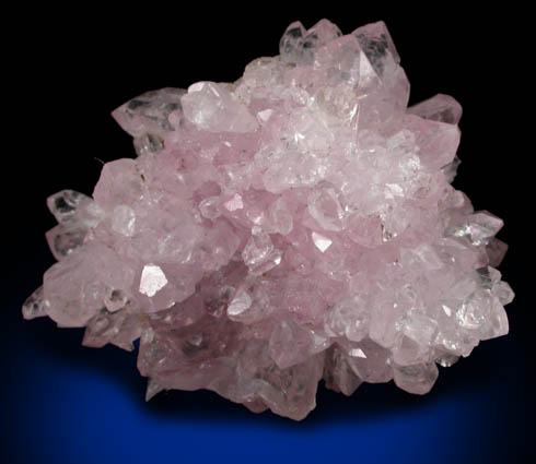 Quartz var. Rose Quartz Crystals from Lavra da Ilha, Taquaral, Jequitinhonha River, Minas Gerais, Brazil