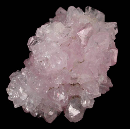 Quartz var. Rose Quartz Crystals from Lavra da Ilha, Taquaral, Jequitinhonha River, Minas Gerais, Brazil