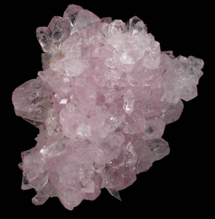 Quartz var. Rose Quartz Crystals from Lavra da Ilha, Taquaral, Jequitinhonha River, Minas Gerais, Brazil