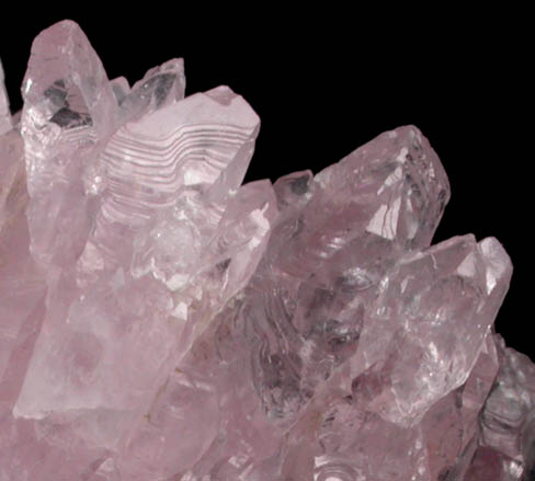 Quartz var. Rose Quartz Crystals on Milky Quartz from Lavra da Ilha, Taquaral, Jequitinhonha River, Minas Gerais, Brazil