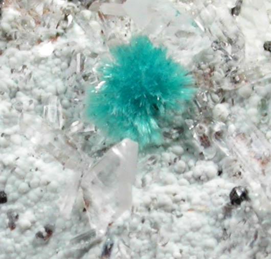 Devilline on Gypsum from Hilarion Mine, Lavrion (Laurium) Mining District, Attica Peninsula, Greece