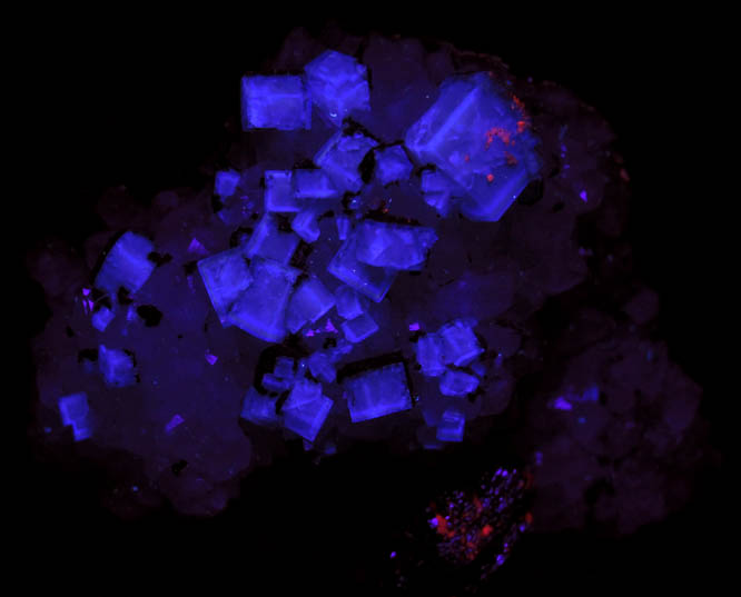 Fluorite on Quartz with Siderite and Sphalerite from Rampgill Mine, Nenthead, Alston Moor District, West Cumberland Iron Mining District, Cumbria, England