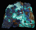Chrysocolla with Azurite and Tenorite from San Xavier Mine, Pima County, Arizona