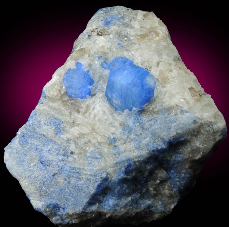 Sodalite with blue Nosean inclusions on Nepheline from Ladjuar Madan, Sar-e-Sang District, Kokscha Valley, Badakshan, Afghanistan