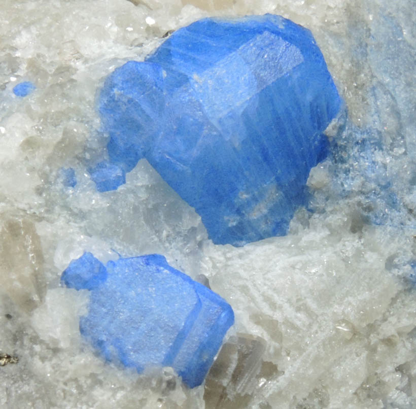 Sodalite with blue Nosean inclusions on Nepheline from Ladjuar Madan, Sar-e-Sang District, Kokscha Valley, Badakshan, Afghanistan