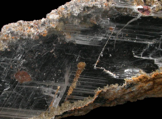 Copper in Gypsum var. Selenite from Twin Buttes Mine, Pima County, Arizona