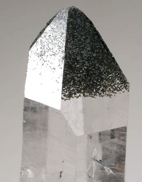 Quartz with Chlorite inclusions in the termination from Alchuri, Shigar Valley, Gilgit-Baltistan, Pakistan