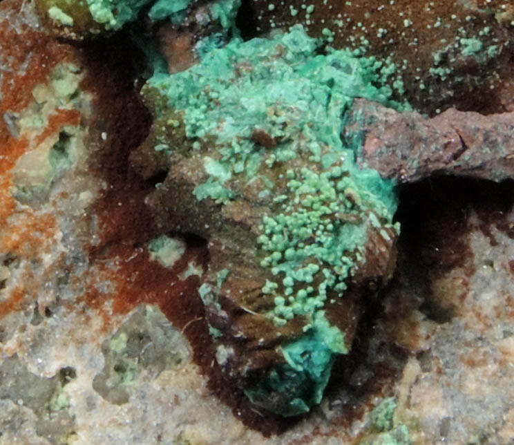 Copper with Malachite and Cuprite from Bardon Hill Quarry, Leicestershire, England