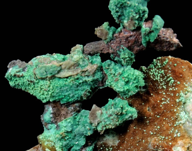 Copper with Malachite and Cuprite from Bardon Hill Quarry, Leicestershire, England
