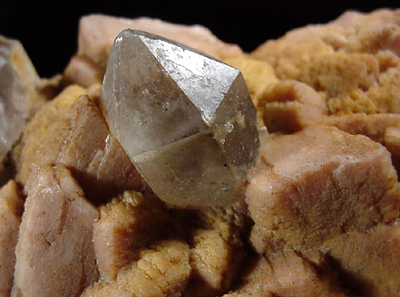 Quartz var. Smoky on Orthoclase from Government Pit, Albany, Carroll County, New Hampshire
