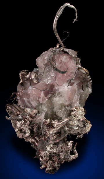 Silver in Calcite from San Elias Cebada Mine, Guanajuato, Mexico