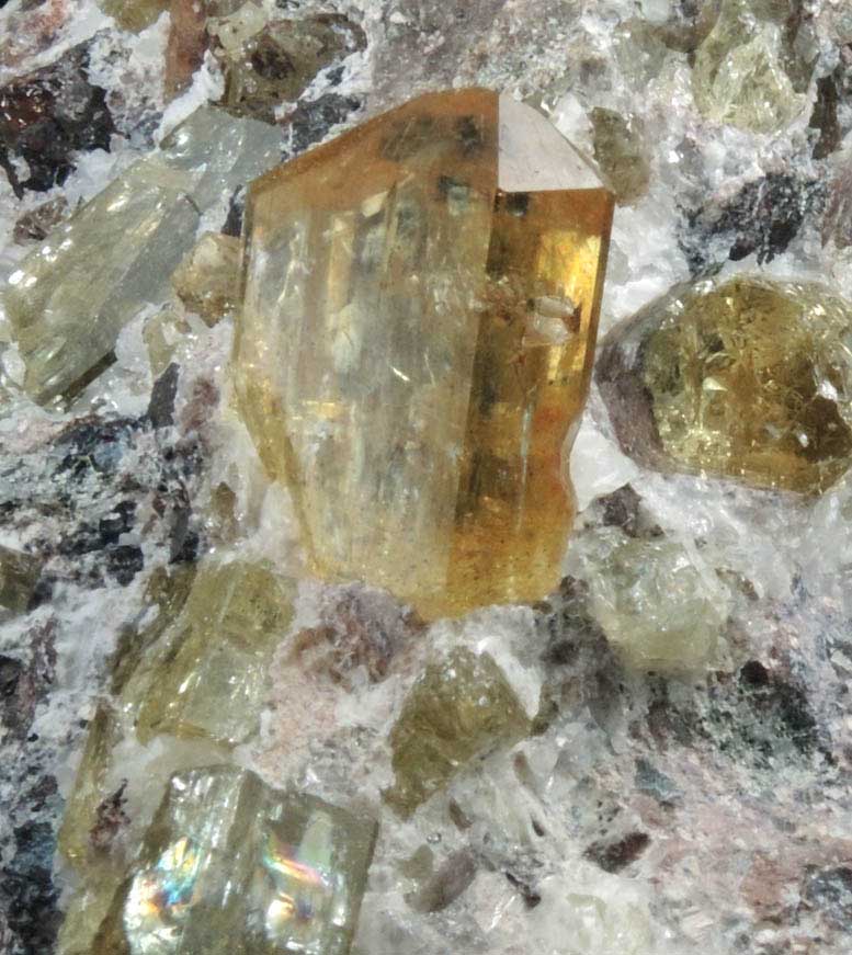 Fluorapatite in Quartz from Cerro de Mercado, Durango, Mexico
