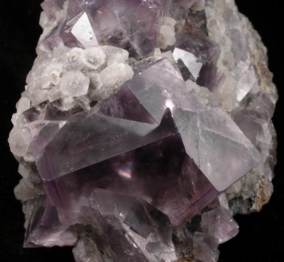 Fluorite with Calcite from Milltown Quarry, Ashover, Derbyshire, England