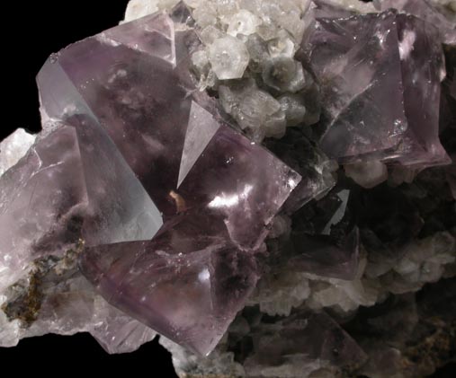 Fluorite with Calcite from Milltown Quarry, Ashover, Derbyshire, England