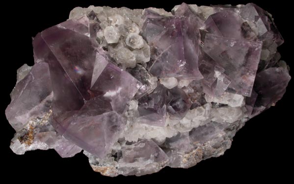 Fluorite with Calcite from Milltown Quarry, Ashover, Derbyshire, England