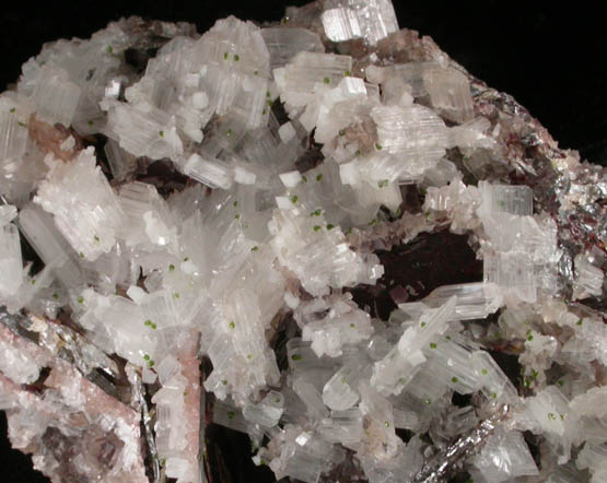 Cerussite, Wulfenite, Calcite, Adamite var. Cuproadamite from Tsumeb Mine, Otavi-Bergland District, Oshikoto, Namibia