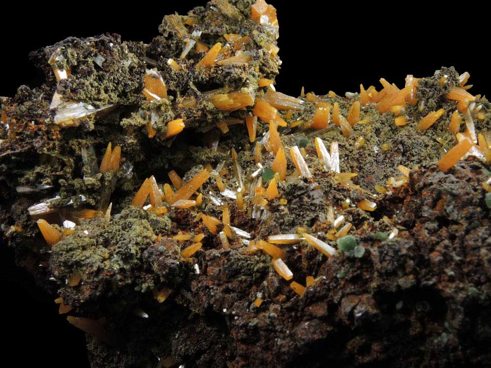 Wulfenite, Mottramite with Mimetite from Mina Ojuela, San Juan Poniente Vein, Level 6, Mapimi, Durango, Mexico