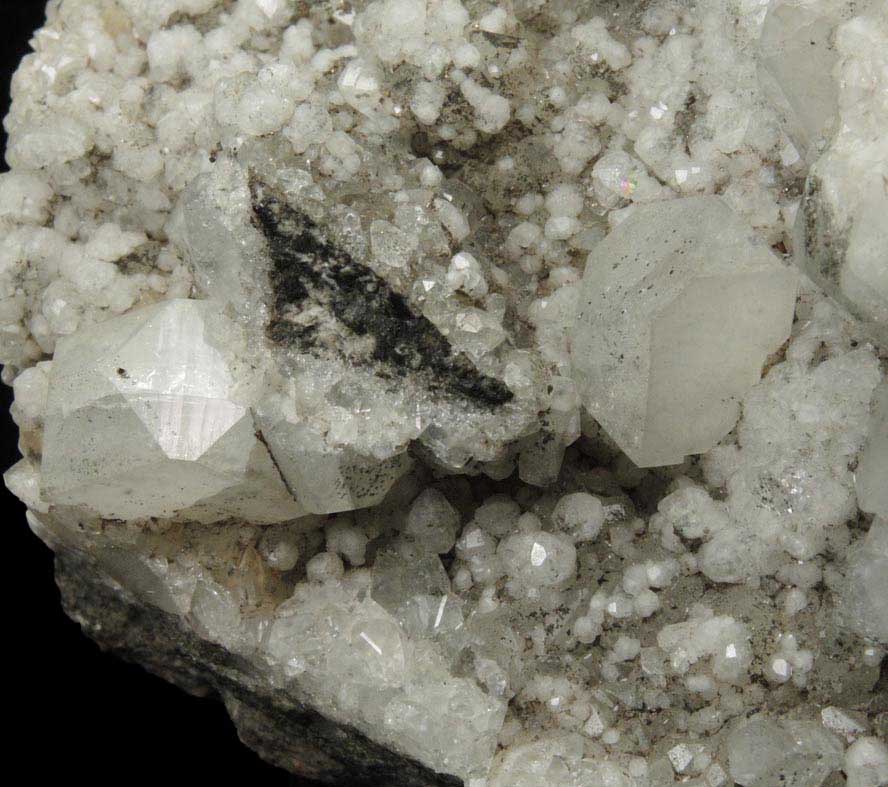 Apophyllite and Calcite with Datolite, Analcime, Quartz from Bergen Hill, Hudson County, New Jersey