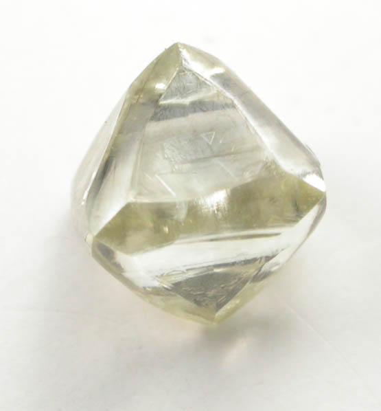 Diamond (0.88 carat cuttable grayish-yellow octahedral crystal) from Northern Cape Province, South Africa