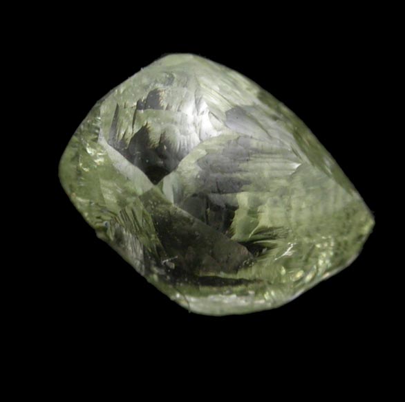 Diamond (0.78 carat cuttable yellow-green asymmetric crystal) from Northern Cape Province, South Africa