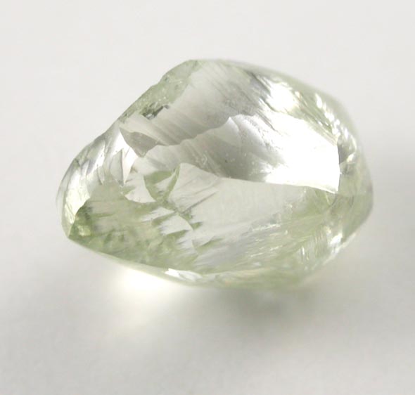 Diamond (0.78 carat cuttable yellow-green asymmetric crystal) from Northern Cape Province, South Africa