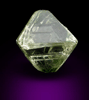 Diamond (0.88 carat cuttable green octahedral crystal) from Sakha (Yakutia) Republic, Siberia, Russia