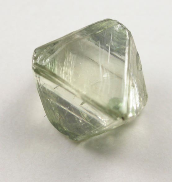 Diamond (0.88 carat cuttable green octahedral crystal) from Sakha (Yakutia) Republic, Siberia, Russia